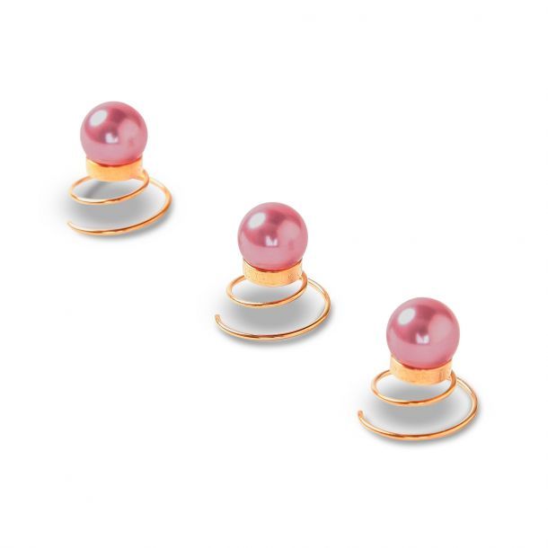 Perlen CURLII 24 Karat vergoldet mit Glasperle in Pink